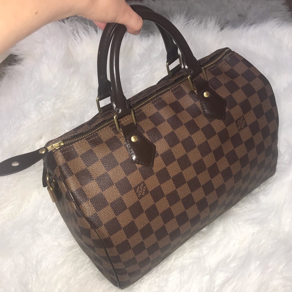 AUTHENTIC 2016 Louis Vuitton Speedy 30 DamierEbene